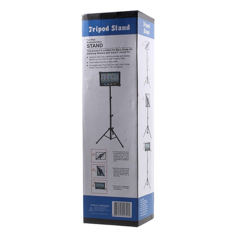 Adjustable Floor Tablet Tripod Stand Mount Holder Stronger Aluminum Alloy 4-Sections Design for iPad/iPad Mini/Samsung Galaxy Tab, within 7-11 Inch