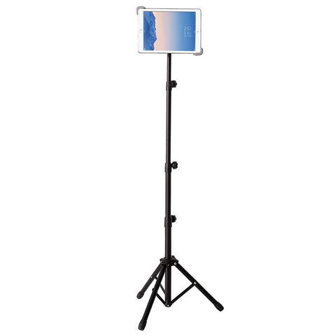 Adjustable Floor Tablet Tripod Stand Mount Holder Stronger Aluminum Alloy 4-Sections Design for iPad/iPad Mini/Samsung Galaxy Tab, within 7-11 Inch