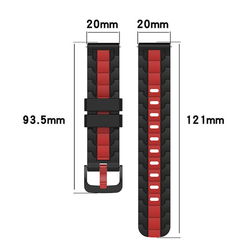 For Samsung Galaxy Watch Active 40mm SM-R500 / Watch Active2 40mm / 44mm / Huawei Watch 3 Pro New / Watch 3 Pro Silicone Watch Band 20mm Chain Shape Design Dual Color Wrist Strap