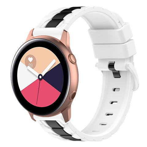 For Samsung Galaxy Watch Active 40mm SM-R500 / Watch Active2 40mm / 44mm / Huawei Watch 3 Pro New / Watch 3 Pro Silicone Watch Band 20mm Chain Shape Design Dual Color Wrist Strap