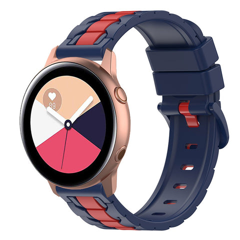 For Samsung Galaxy Watch Active 40mm SM-R500 / Watch Active2 40mm / 44mm / Huawei Watch 3 Pro New / Watch 3 Pro Silicone Watch Band 20mm Chain Shape Design Dual Color Wrist Strap