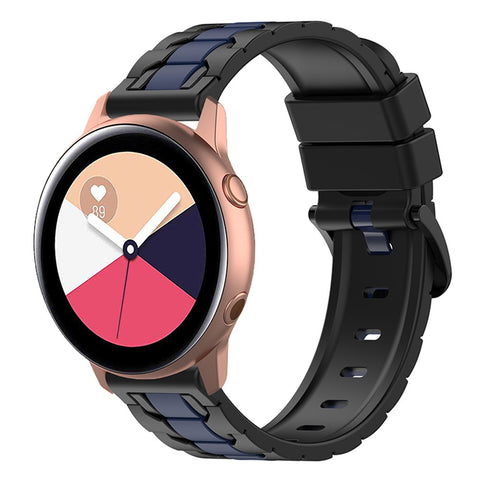 For Samsung Galaxy Watch Active 40mm SM-R500 / Watch Active2 40mm / 44mm / Huawei Watch 3 Pro New / Watch 3 Pro Silicone Watch Band 20mm Chain Shape Design Dual Color Wrist Strap