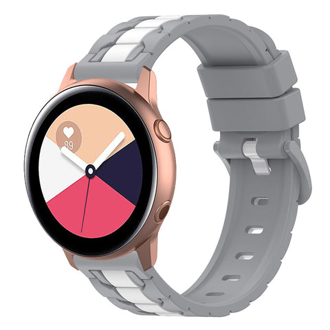 For Samsung Galaxy Watch Active 40mm SM-R500 / Watch Active2 40mm / 44mm / Huawei Watch 3 Pro New / Watch 3 Pro Silicone Watch Band 20mm Chain Shape Design Dual Color Wrist Strap