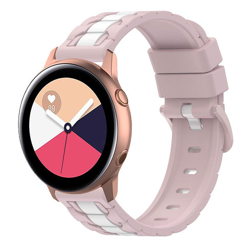 For Samsung Galaxy Watch Active 40mm SM-R500 / Watch Active2 40mm / 44mm / Huawei Watch 3 Pro New / Watch 3 Pro Silicone Watch Band 20mm Chain Shape Design Dual Color Wrist Strap