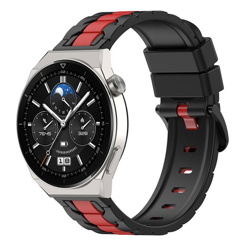 For Huawei Watch 3 / Watch GT 3 46mm Stylish Chain Design Silicone Strap 22mm Dual Color Adjustable Watch Band