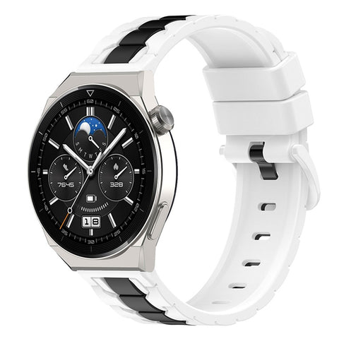 For Huawei Watch 3 / Watch GT 3 46mm Stylish Chain Design Silicone Strap 22mm Dual Color Adjustable Watch Band