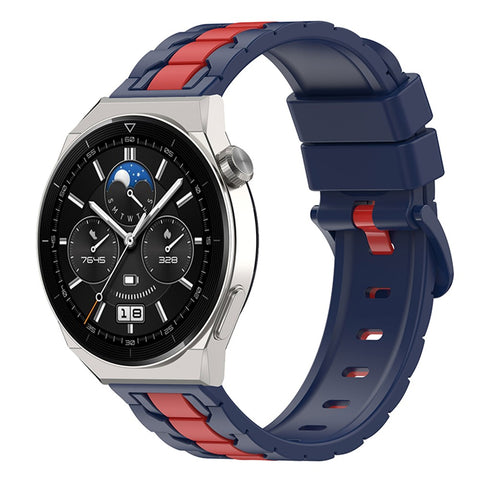 For Huawei Watch 3 / Watch GT 3 46mm Stylish Chain Design Silicone Strap 22mm Dual Color Adjustable Watch Band