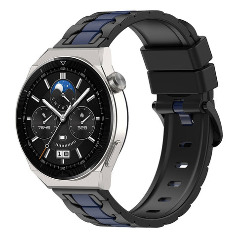 For Huawei Watch 3 / Watch GT 3 46mm Stylish Chain Design Silicone Strap 22mm Dual Color Adjustable Watch Band