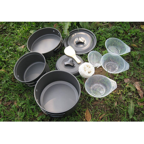 HALIN DS-300 Portable Outdoor Camping Picnic Cookware Set for 2-3 People