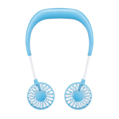 Wearable Neckband Mini Dual-Fans 3 Wind Speeds Adjustable USB Rechargeable