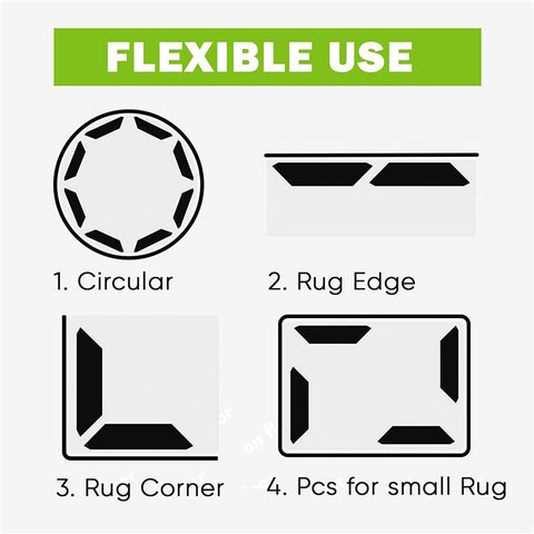 8Pcs/Set Silicone Non-slip Mat Rug Gripper Safe Stickers for Doormat Rug Home Tile Floor Outdoor Carpet, Size: 25 x 135 x 2mm