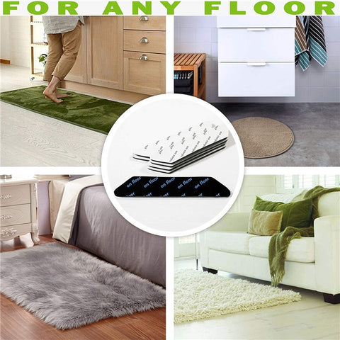 8Pcs/Set Silicone Non-slip Mat Rug Gripper Safe Stickers for Doormat Rug Home Tile Floor Outdoor Carpet, Size: 25 x 135 x 2mm