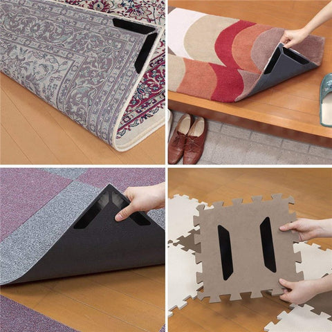 8Pcs/Set Silicone Non-slip Mat Rug Gripper Safe Stickers for Doormat Rug Home Tile Floor Outdoor Carpet, Size: 25 x 135 x 2mm