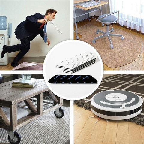 8Pcs/Set Silicone Non-slip Mat Rug Gripper Safe Stickers for Doormat Rug Home Tile Floor Outdoor Carpet, Size: 25 x 135 x 2mm