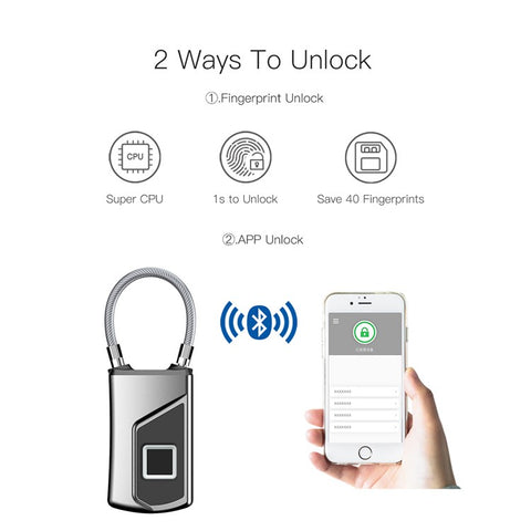 Intelligent Waterproof Fingerprint Luggage Suitcase Backpack Lock