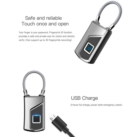 Intelligent Waterproof Fingerprint Luggage Suitcase Backpack Lock