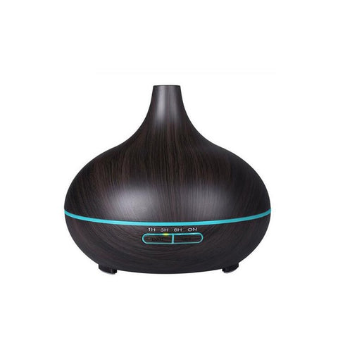 7-Color LED Light Essential Oil Mist Diffuser 300ml Wood Grain Aromatherapy Air Humidifier