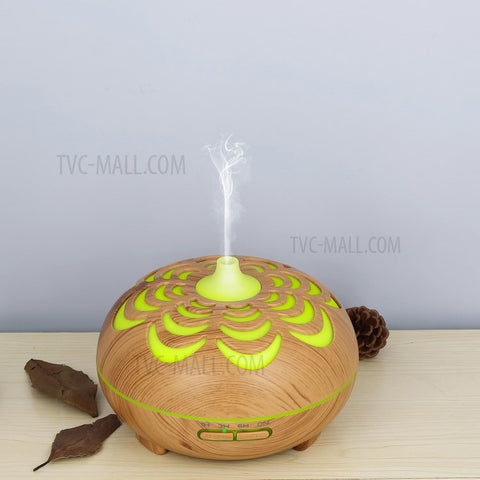 350ML Ultrasonic Essential Oil Diffuser Wood Grain Cool Mist Humidifier with 7 Color LED Lights for Home Bedroom