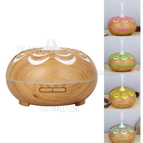 350ML Ultrasonic Essential Oil Diffuser Wood Grain Cool Mist Humidifier with 7 Color LED Lights for Home Bedroom