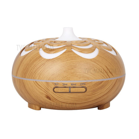 350ML Ultrasonic Essential Oil Diffuser Wood Grain Cool Mist Humidifier with 7 Color LED Lights for Home Bedroom