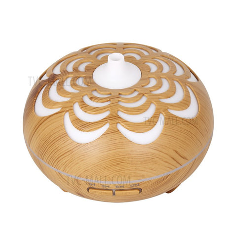 350ML Ultrasonic Essential Oil Diffuser Wood Grain Cool Mist Humidifier with 7 Color LED Lights for Home Bedroom