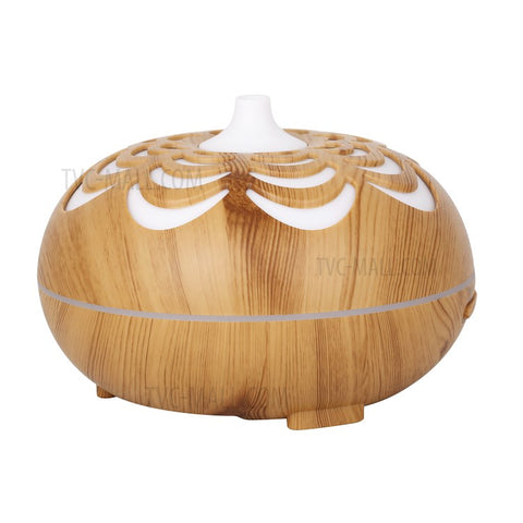 350ML Ultrasonic Essential Oil Diffuser Wood Grain Cool Mist Humidifier with 7 Color LED Lights for Home Bedroom