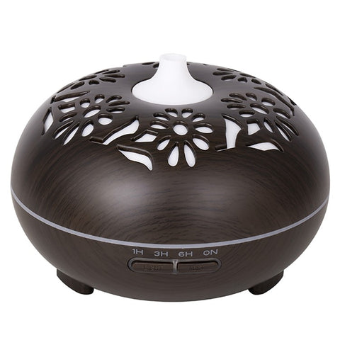 350ML Ultrasonic Essential Oil Diffuser Wood Grain Cool Mist Humidifier with 7 Color LED Lights for Home Bedroom