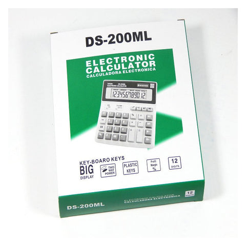DS-200ML 12-digit LCD display Desktop Calculator Solar and Battery Dual Power Supply for Office School