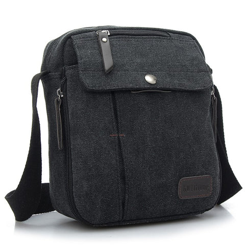 Canvas Zipper Closure Leisure Messenger Bag Single Shoulder Bag