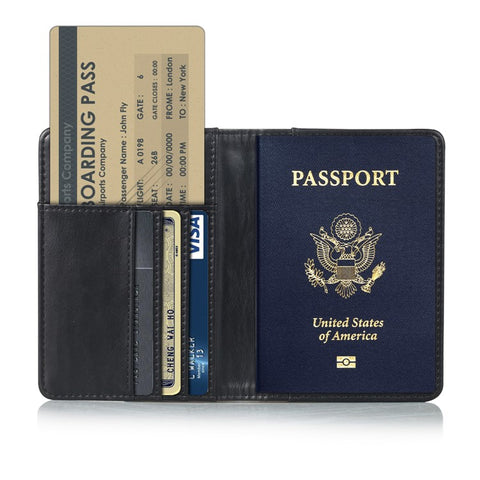 Multi-functional PU Leather Bi-fold Wallet Cover Case Passport Holder
