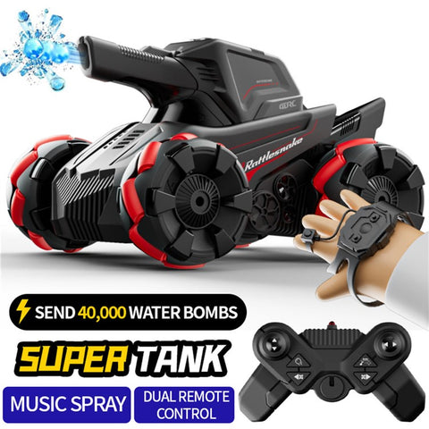 4DRC 4D-Y8 RC Tank Car 4WD Off-Road Water Bullet Shooter Dual Remote Control Single Battery