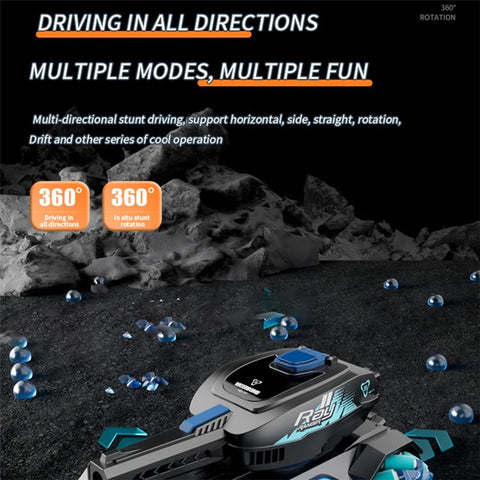 4DRC Y1 Remote Control + Watch Gesture Control RC Tank Water Bomb Car Battle Game Toy, with 2 Battery