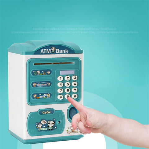 SJL6709 Cartoon Electronic Piggy Bank Coin Money Saving Box Fingerprint Digital Password Music Light ATM Bank Children Toy Gift