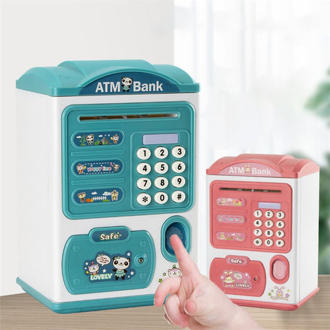 SJL6709 Cartoon Electronic Piggy Bank Coin Money Saving Box Fingerprint Digital Password Music Light ATM Bank Children Toy Gift
