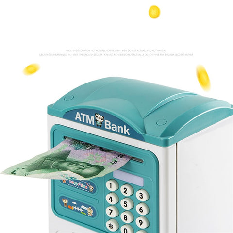 SJL6709 Cartoon Electronic Piggy Bank Coin Money Saving Box Fingerprint Digital Password Music Light ATM Bank Children Toy Gift
