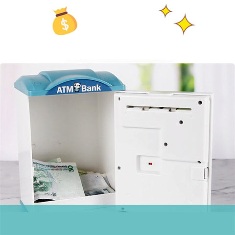 SJL6709 Cartoon Electronic Piggy Bank Coin Money Saving Box Fingerprint Digital Password Music Light ATM Bank Children Toy Gift