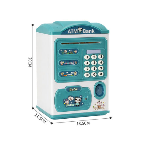 SJL6709 Cartoon Electronic Piggy Bank Coin Money Saving Box Fingerprint Digital Password Music Light ATM Bank Children Toy Gift