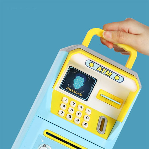 6913 Children Cartoon Piggy Bank ATM Password Box with Music Sound Auto Roll Money Treasure Box Educational Toys