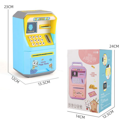 6913 Children Cartoon Piggy Bank ATM Password Box with Music Sound Auto Roll Money Treasure Box Educational Toys