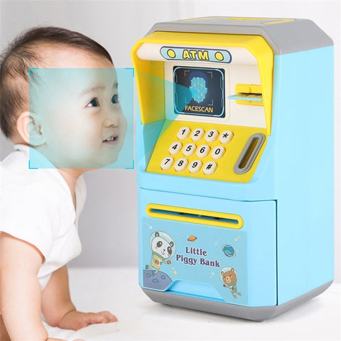 6913 Children Cartoon Piggy Bank ATM Password Box with Music Sound Auto Roll Money Treasure Box Educational Toys