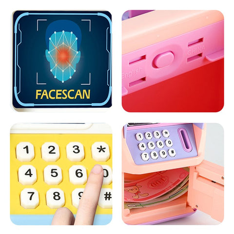 6913 Children Cartoon Piggy Bank ATM Password Box with Music Sound Auto Roll Money Treasure Box Educational Toys