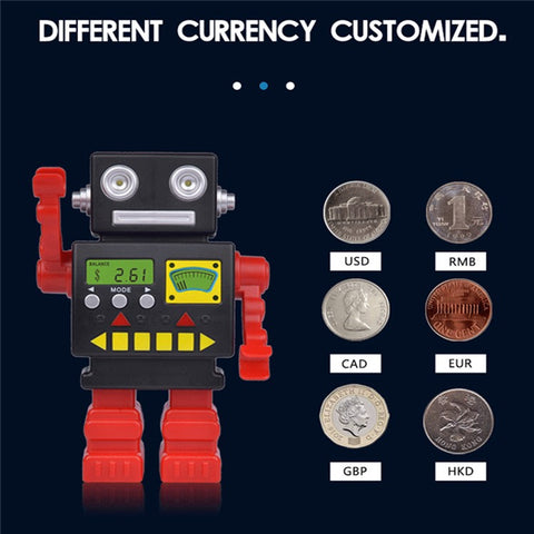 Cartoon Automatic Coin Counting Piggy Bank Robot for Kids Interactive Money Box (USD Version)