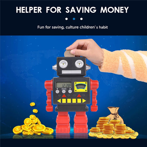 Cartoon Automatic Coin Counting Piggy Bank Robot for Kids Interactive Money Box (USD Version)