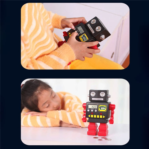 Cartoon Automatic Coin Counting Piggy Bank Robot for Kids Interactive Money Box (USD Version)