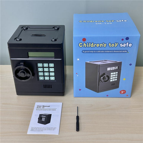 Simulation Retro Mini ABS Password Safe Creative Toy Smart Piggy Bank Automatic Coin Recognition And Counting (US Dollar Version)