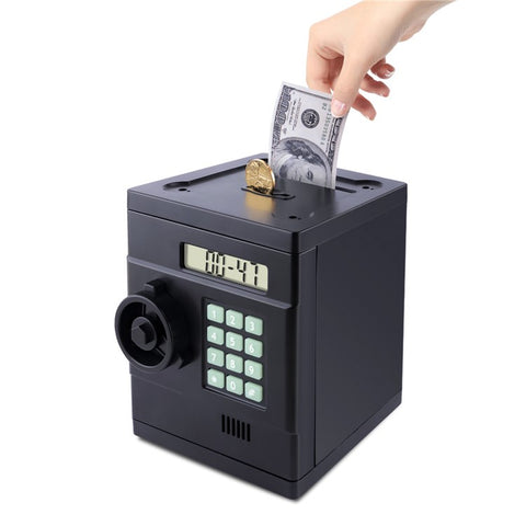 Simulation Retro Mini ABS Password Safe Creative Toy Smart Piggy Bank Automatic Coin Recognition And Counting (US Dollar Version)