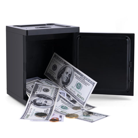 Simulation Retro Mini ABS Password Safe Creative Toy Smart Piggy Bank Automatic Coin Recognition And Counting (US Dollar Version)
