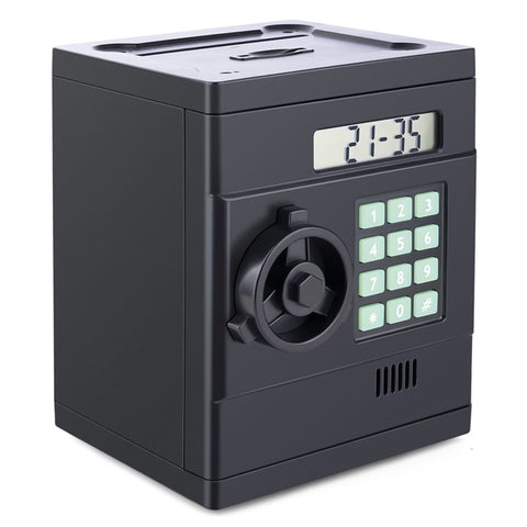 Simulation Retro Mini ABS Password Safe Creative Toy Smart Piggy Bank Automatic Coin Recognition And Counting (US Dollar Version)