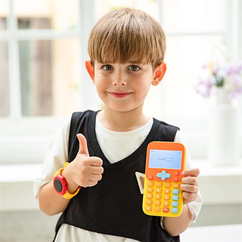 KOOOL K45 II Cartoon Children Math Calculator Learning Machine Mini Math Exercise Pad for Primary / Middle School Students