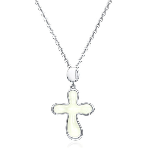 YISIXICI XL13140046 Women's Necklace Nephrite Jade Cross Pendant S925 Silver Neck Jewelry
